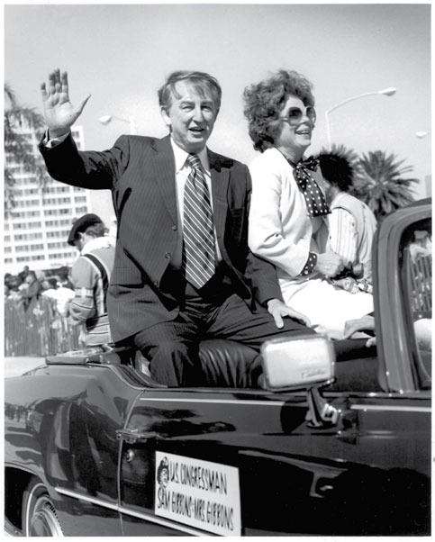 Sam and Martha Gibbons in the Gasparilla Parade, circa 1980