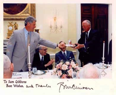 Sam M. Gibbons and President Bill Clinton in the White House, circa May 1994max-width:100%;max-height:100%;