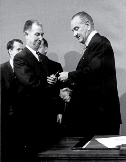 Sam M. Gibbons and President Lyndon B. Johnson, 1966