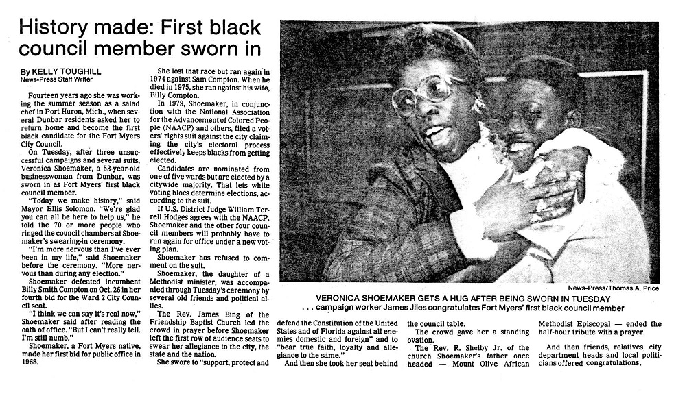 HEADLINE: History made: First black council member sworn in