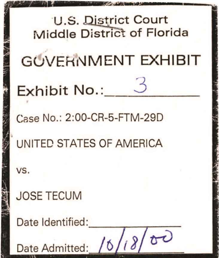 Government exhibit number three