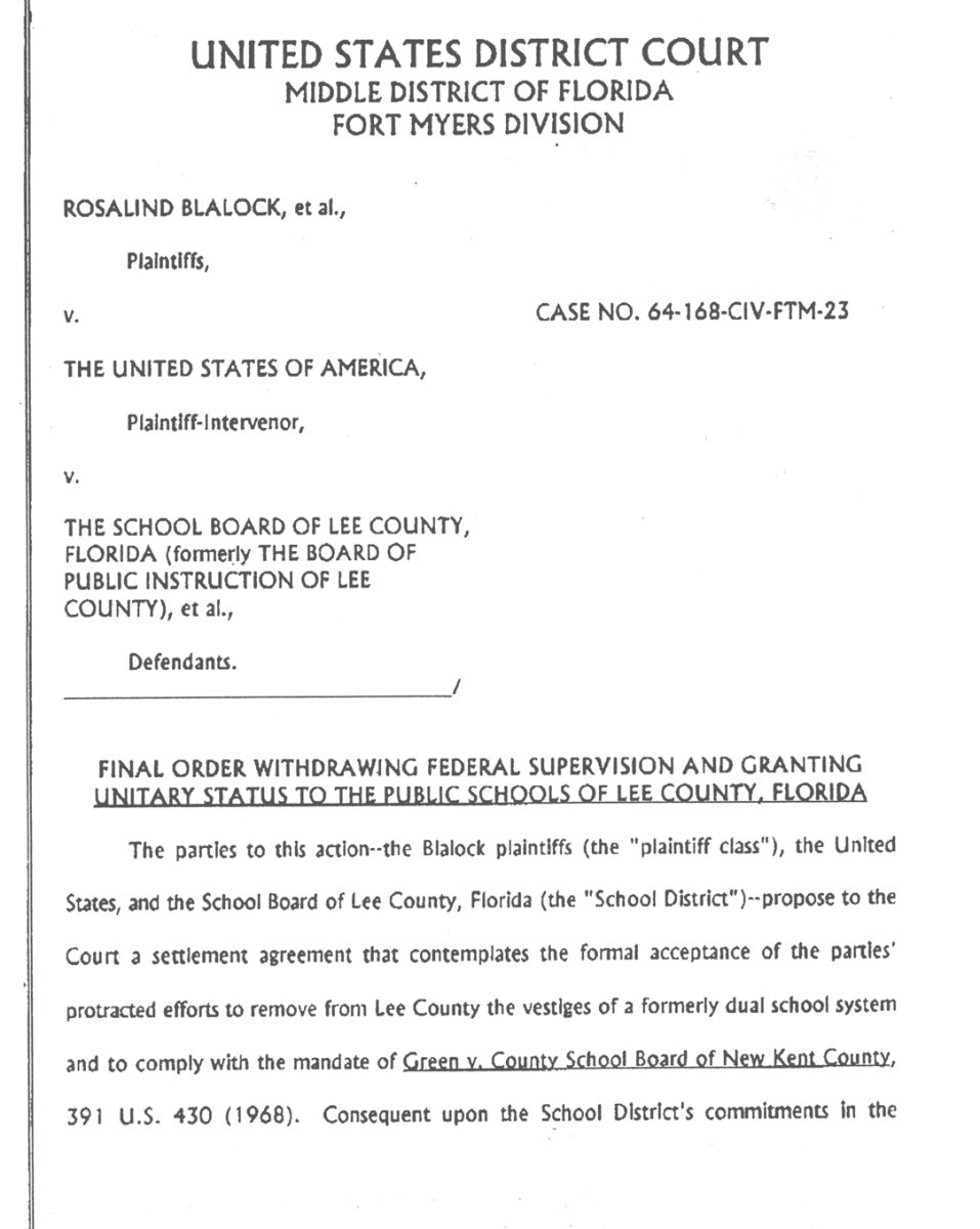 Separate and Unequal in Fort Myers | Middle District of Florida | United  States District Court