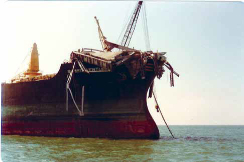 The M/V Summit Venture after the accident