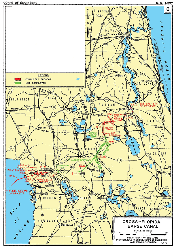 A map of the Cross Florida Barge Canal A map of the Cross Florida Barge Canal
