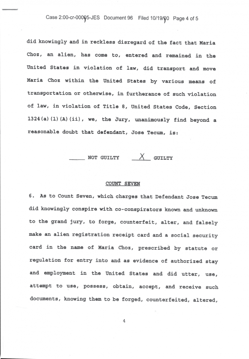 Jose Tecum was found guilty of kidnapping, slavery, immigration violations, and fraud and misuse of visas.