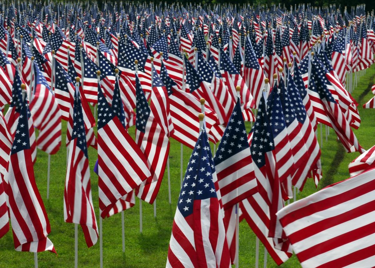 This is a photo of American flags.